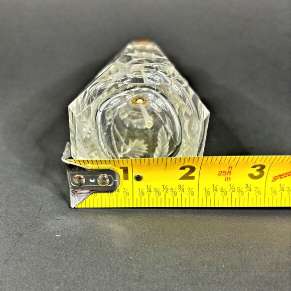 Moser Intaglio Perfume Bottle Atomizer Cut Floral Clear Glass Decoration Vintage - Picture 9 of 9